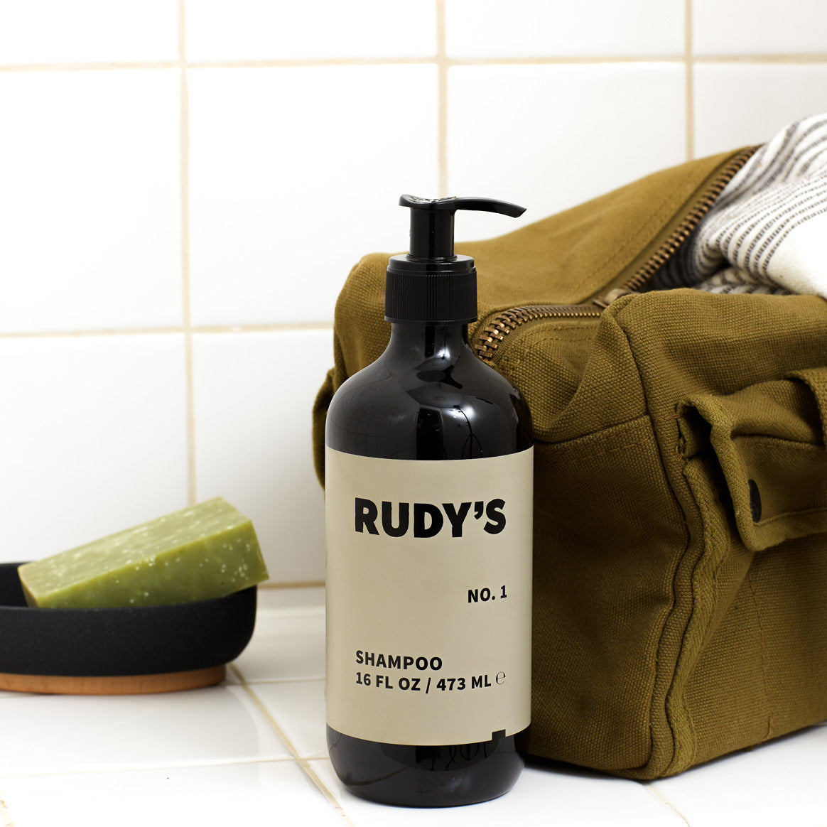 Rudy's Barbershop No. 1 Shampoo in your shower