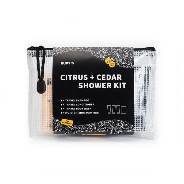 Image of Citrus + Cedar Shower Kit on white background