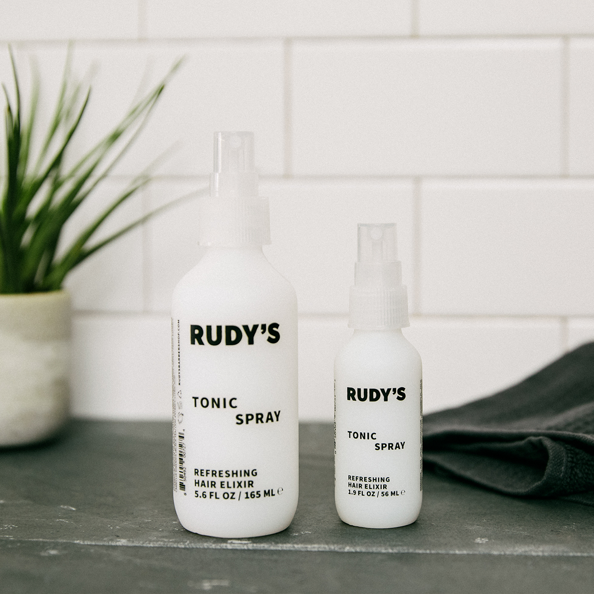 Rudy's Tonic Spray bottles in two formats: Big and Small 